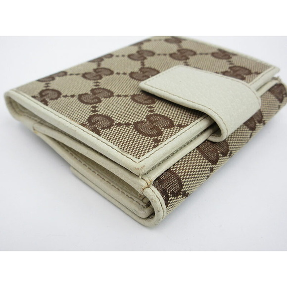 Gucci GG Double Hook Wallet Beige Canvas Leather - Picture 5 of 12